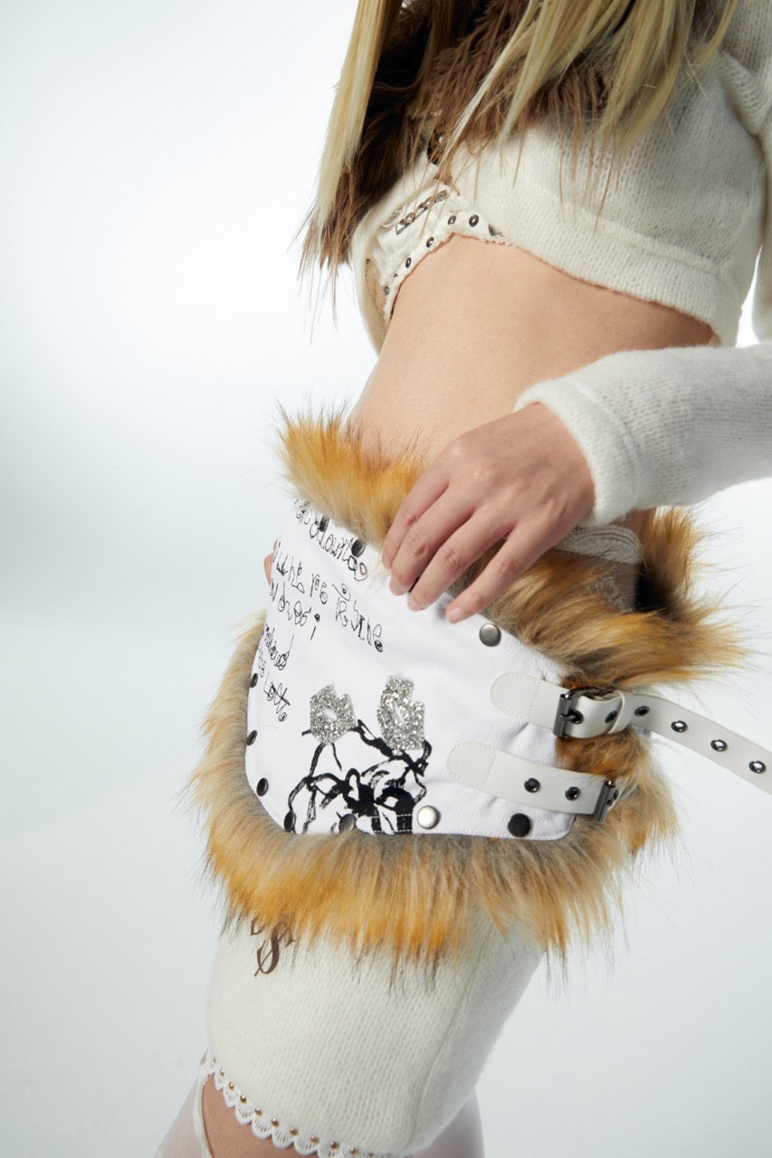nit alcove 23AW Leather Fur Belt