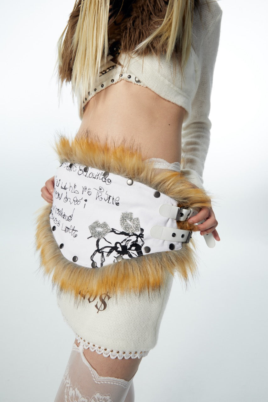 nit alcove 23AW Leather Fur Belt
