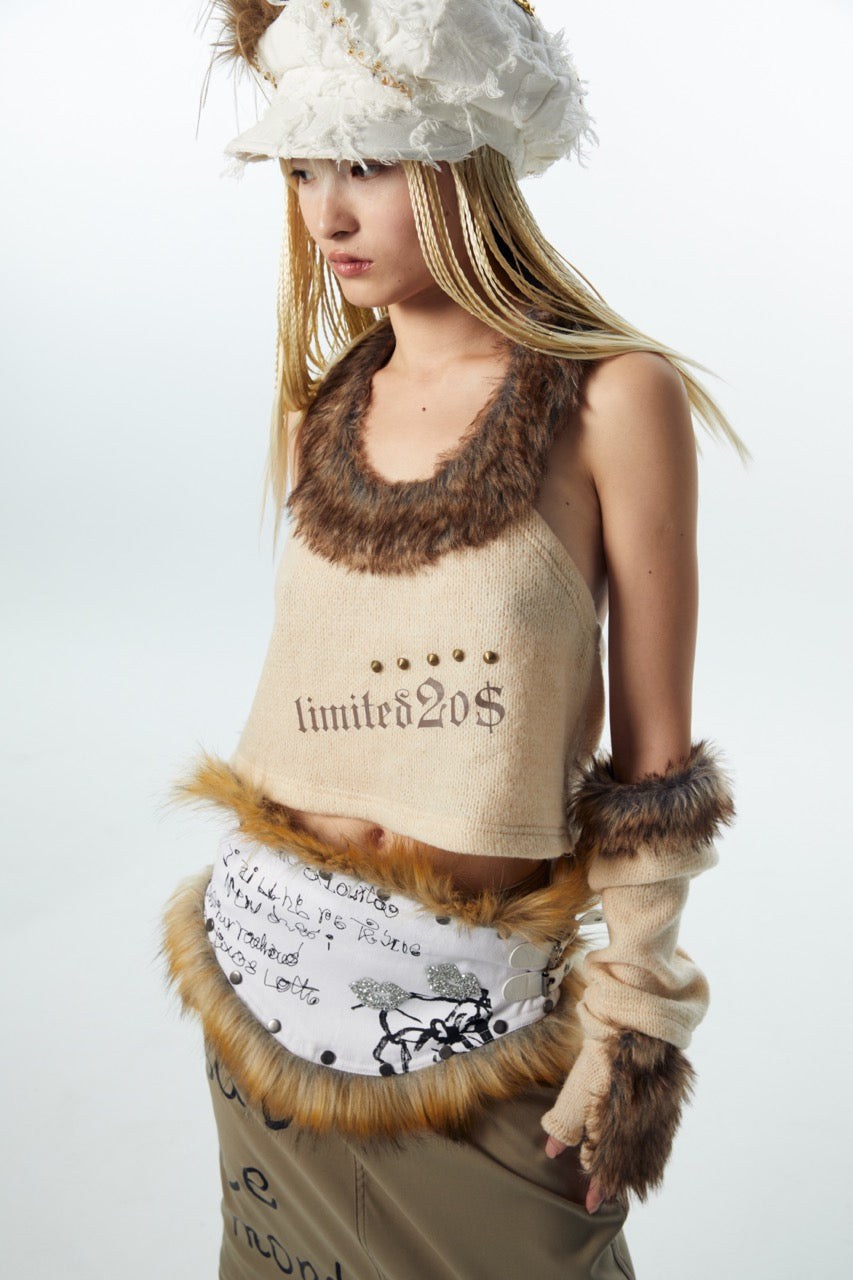 nit alcove 23AW Leather Fur Belt