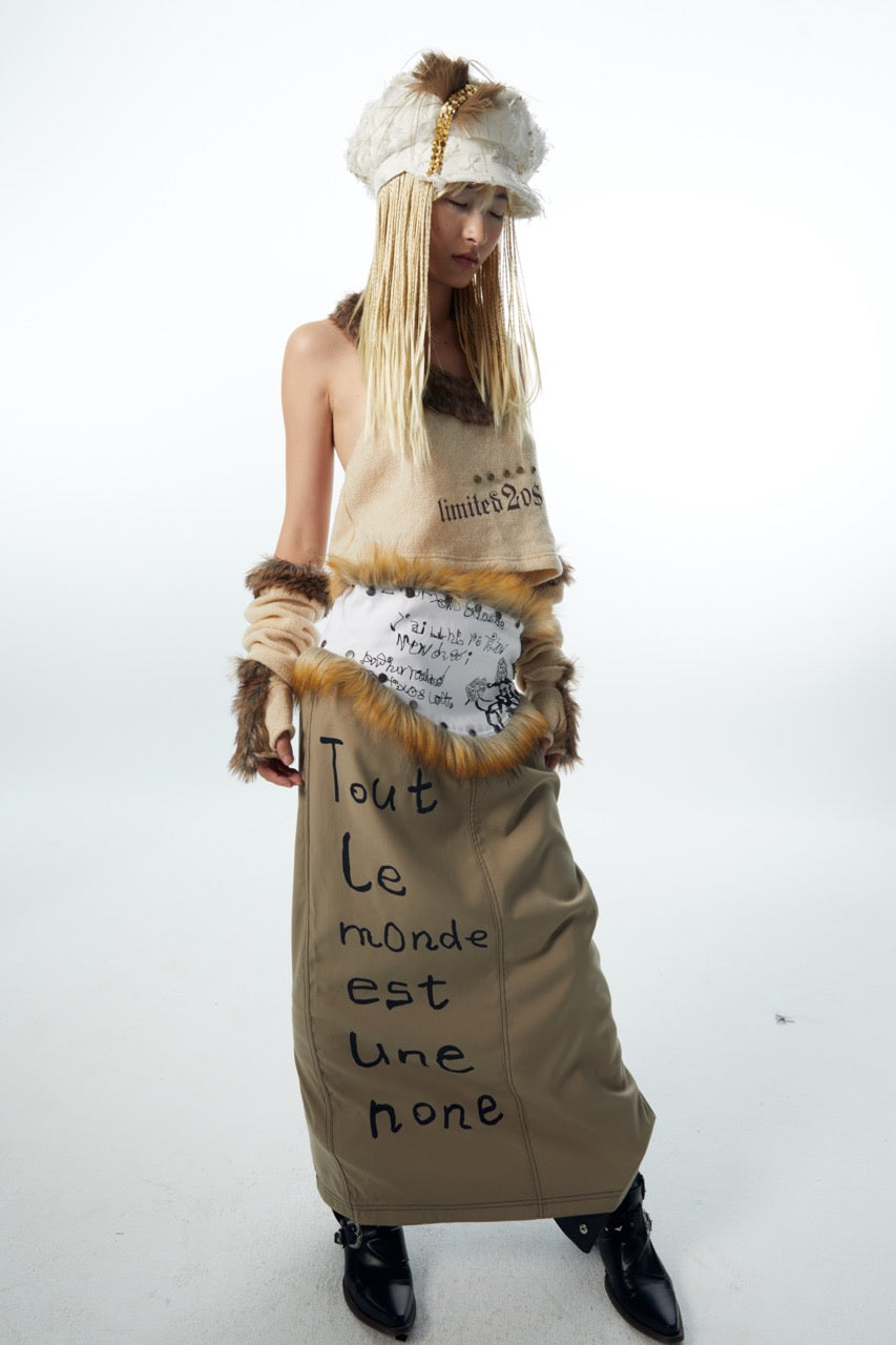 nit alcove 23AW Leather Fur Belt