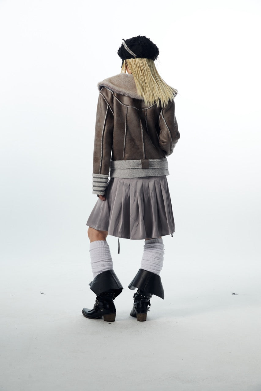 nit alcove 23AW Fur Leather Jacket
