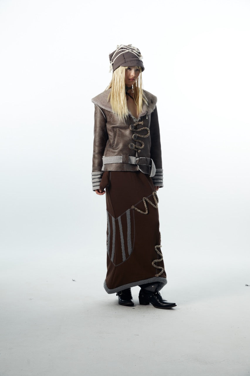 nit alcove 23AW Fur Leather Jacket