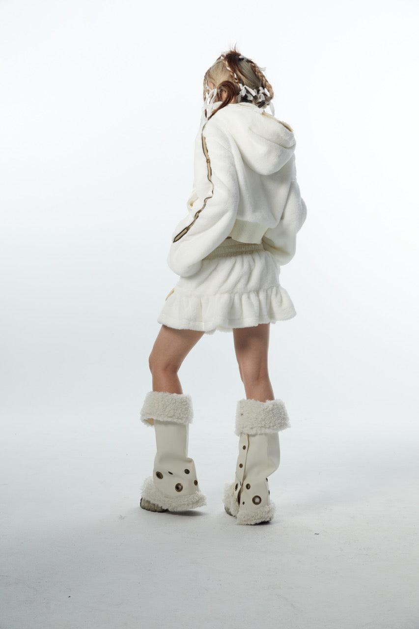 nit alcove 23AW Fur Cropped Jacket Puffer