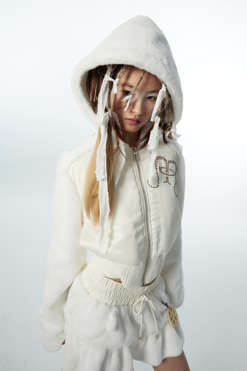 nit alcove 23AW Fur Cropped Jacket Puffer