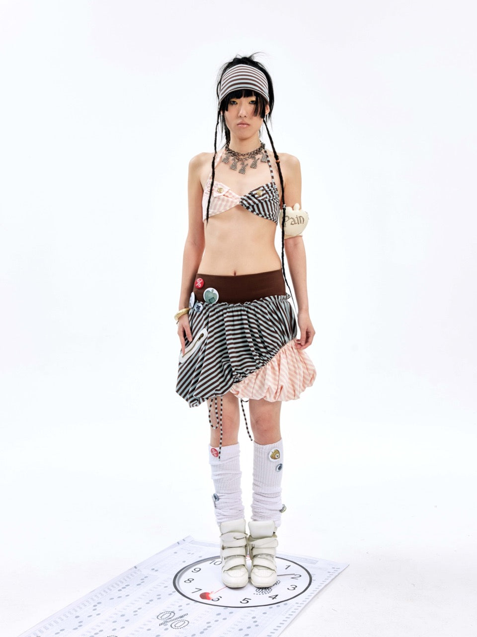 nit alcove 24SS Stripe 2-Way Skirt