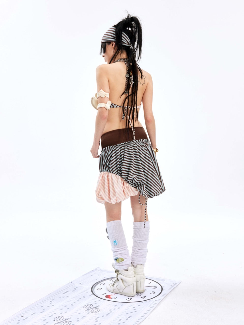 nit alcove 24SS Stripe 2-Way Skirt