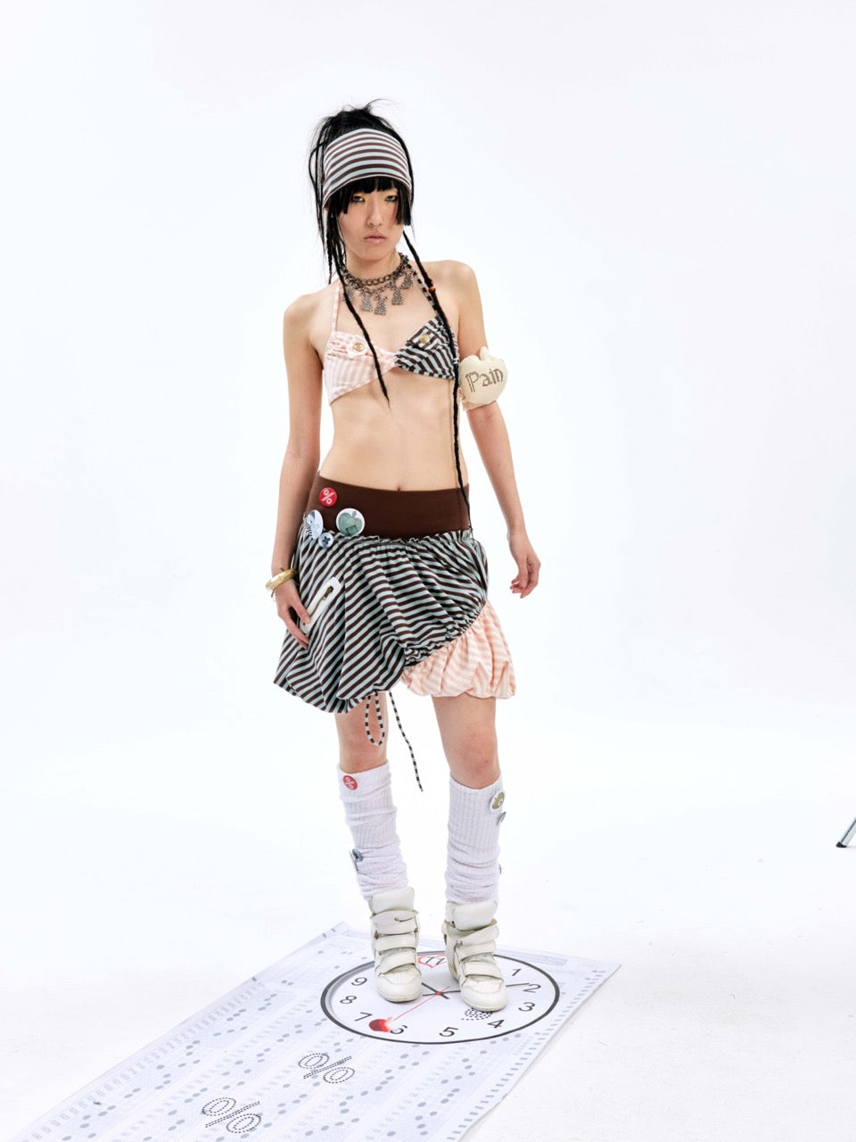 nit alcove 24SS Stripe 2-Way Skirt
