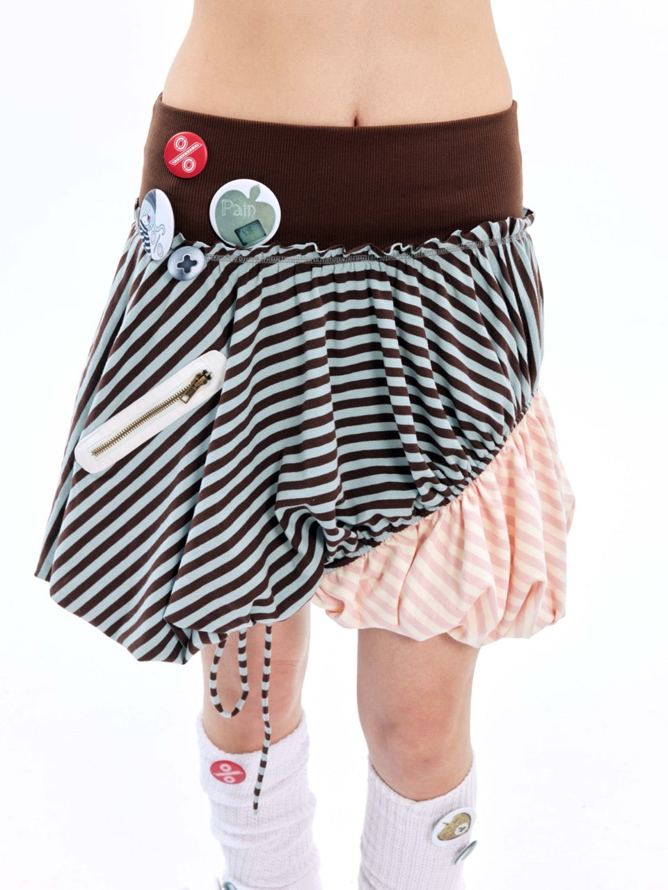 nit alcove 24SS Stripe 2-Way Skirt