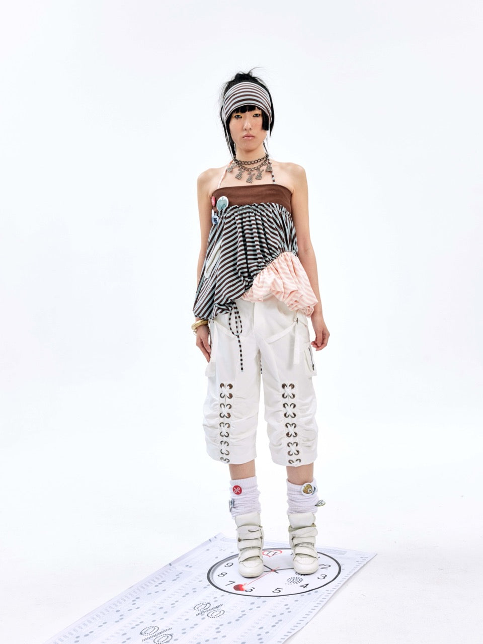 nit alcove 24SS Stripe 2-Way Skirt