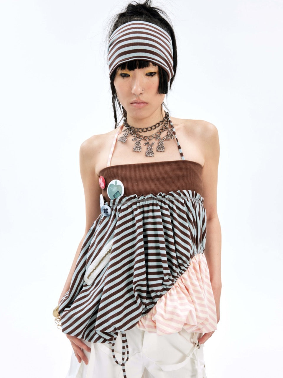 nit alcove 24SS Stripe 2-Way Skirt