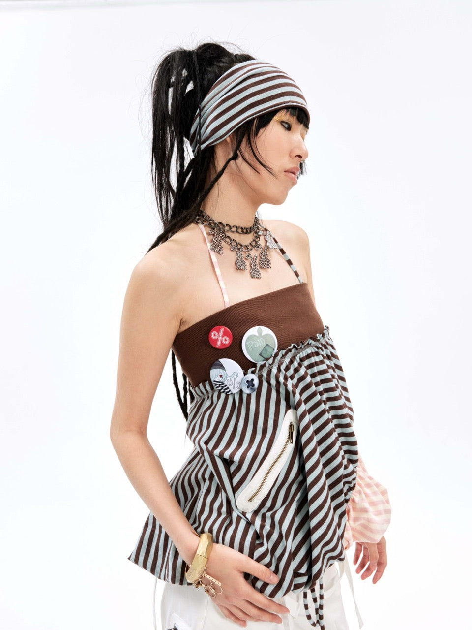 nit alcove 24SS Stripe 2-Way Skirt