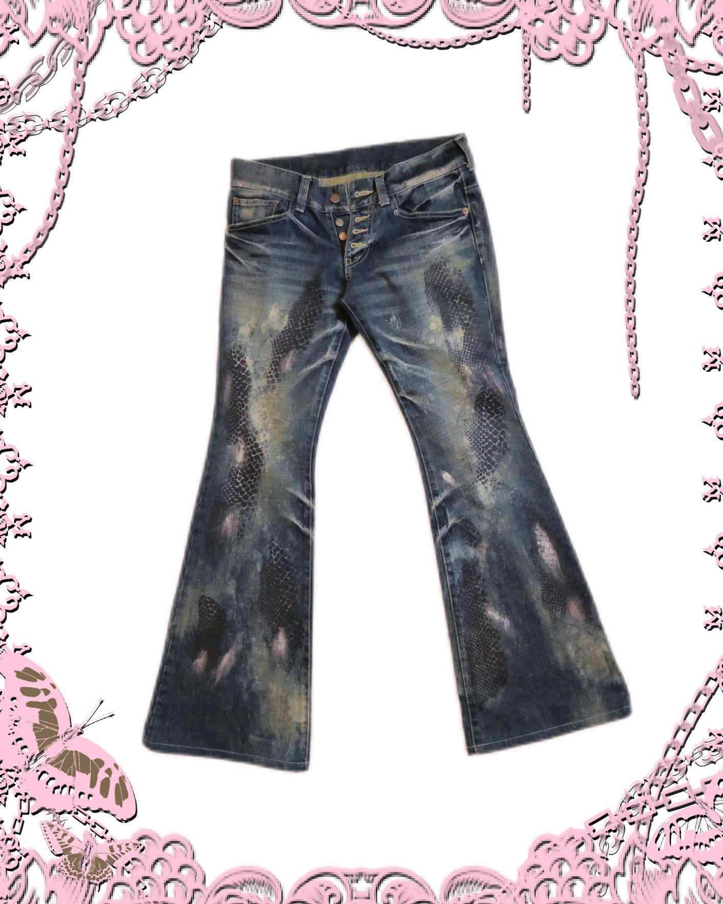 Tornado Mart Bootcut Distressed Denim Pants