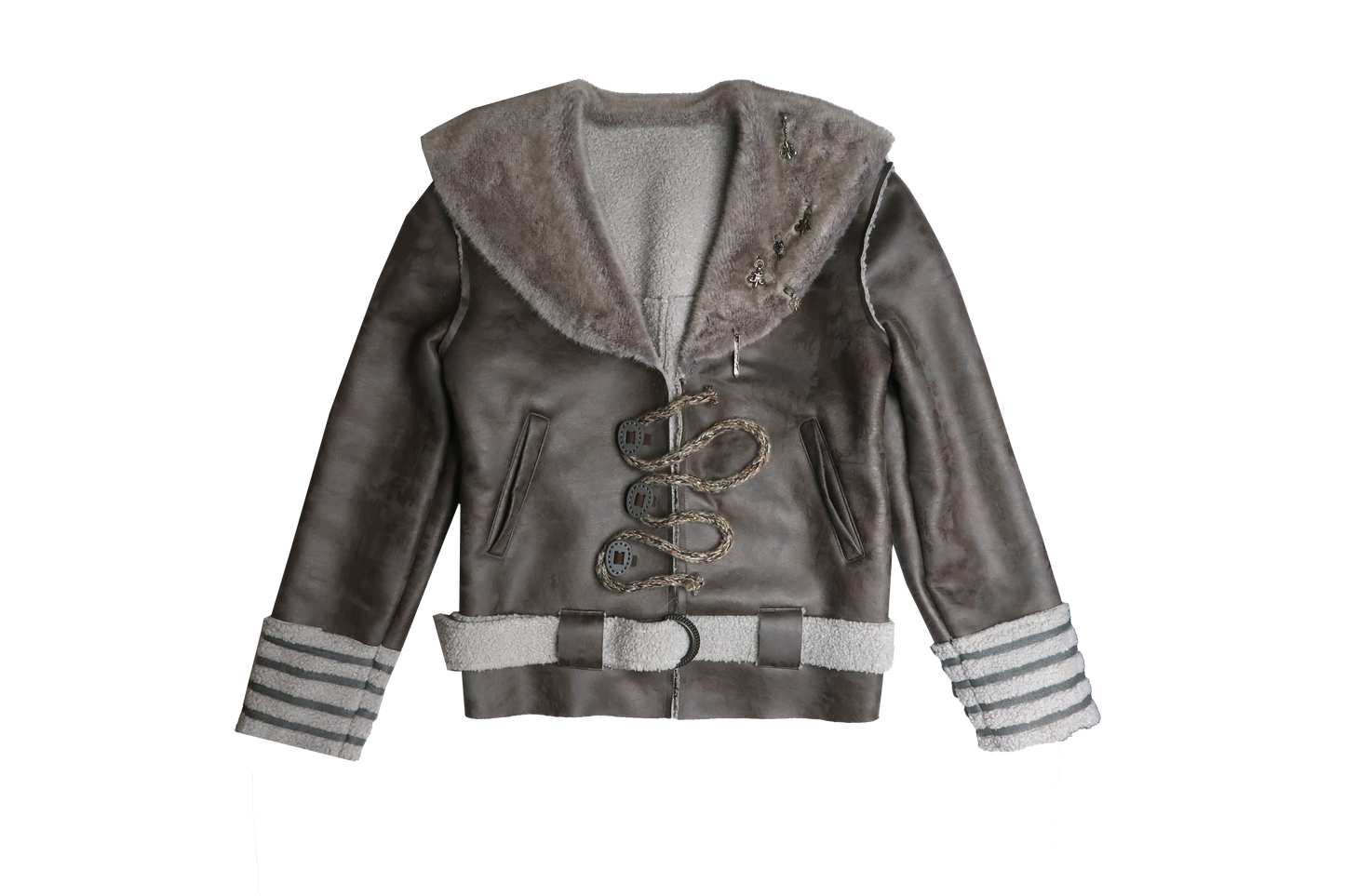 nit alcove 23AW Fur Leather Jacket