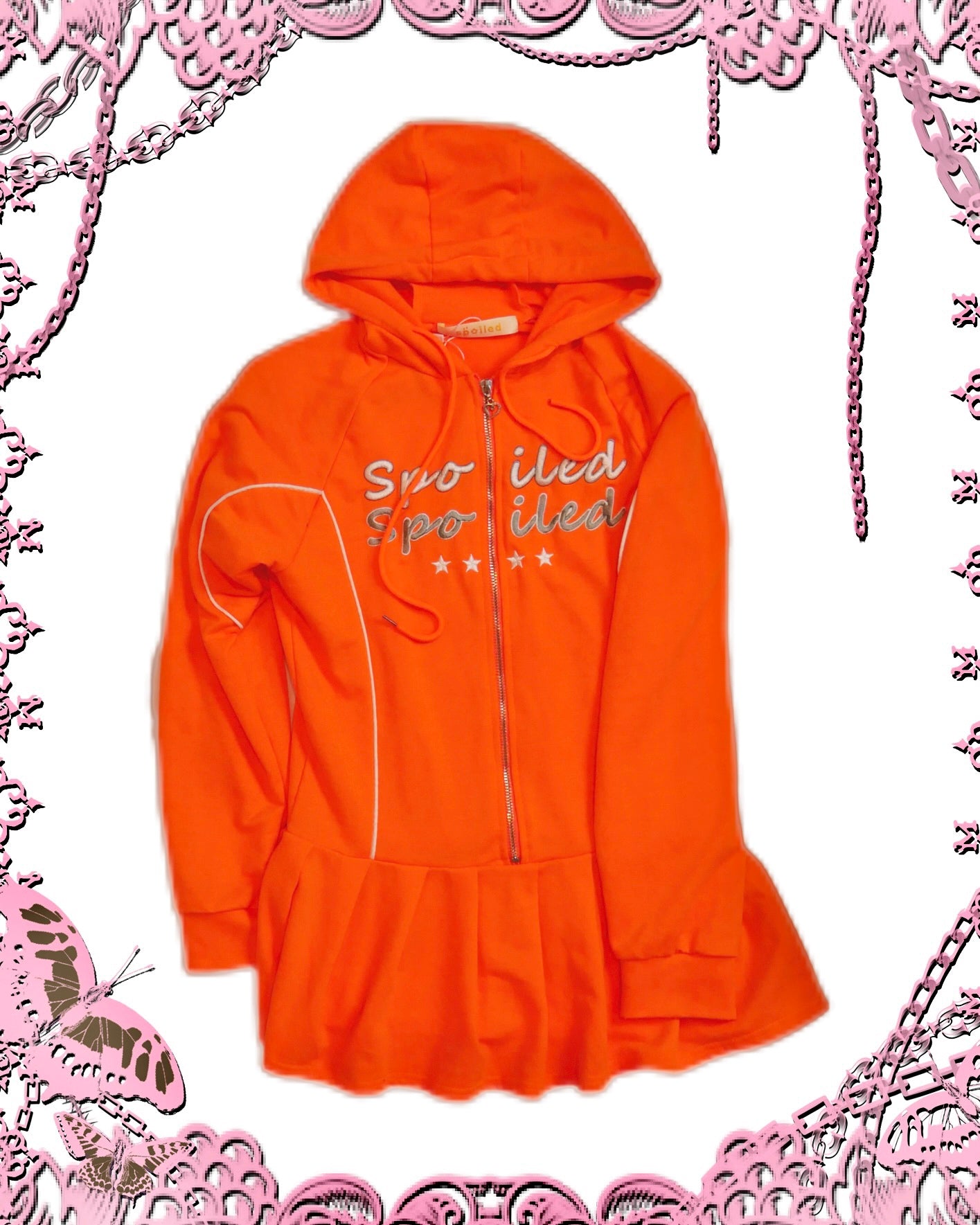 spoiled Orange Ruffle Sport Hoodie