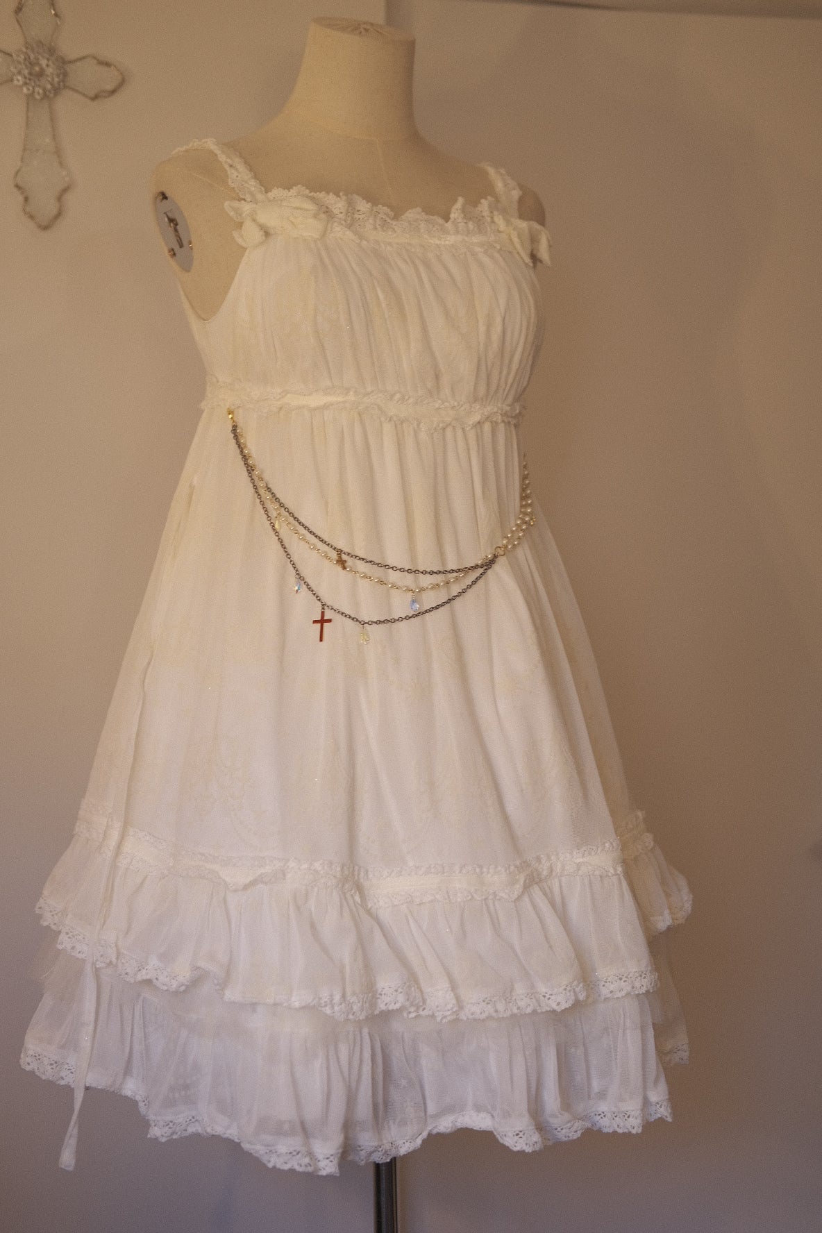 Baby the Stars Shine Bright Tank Top Dress with Pearl Chain