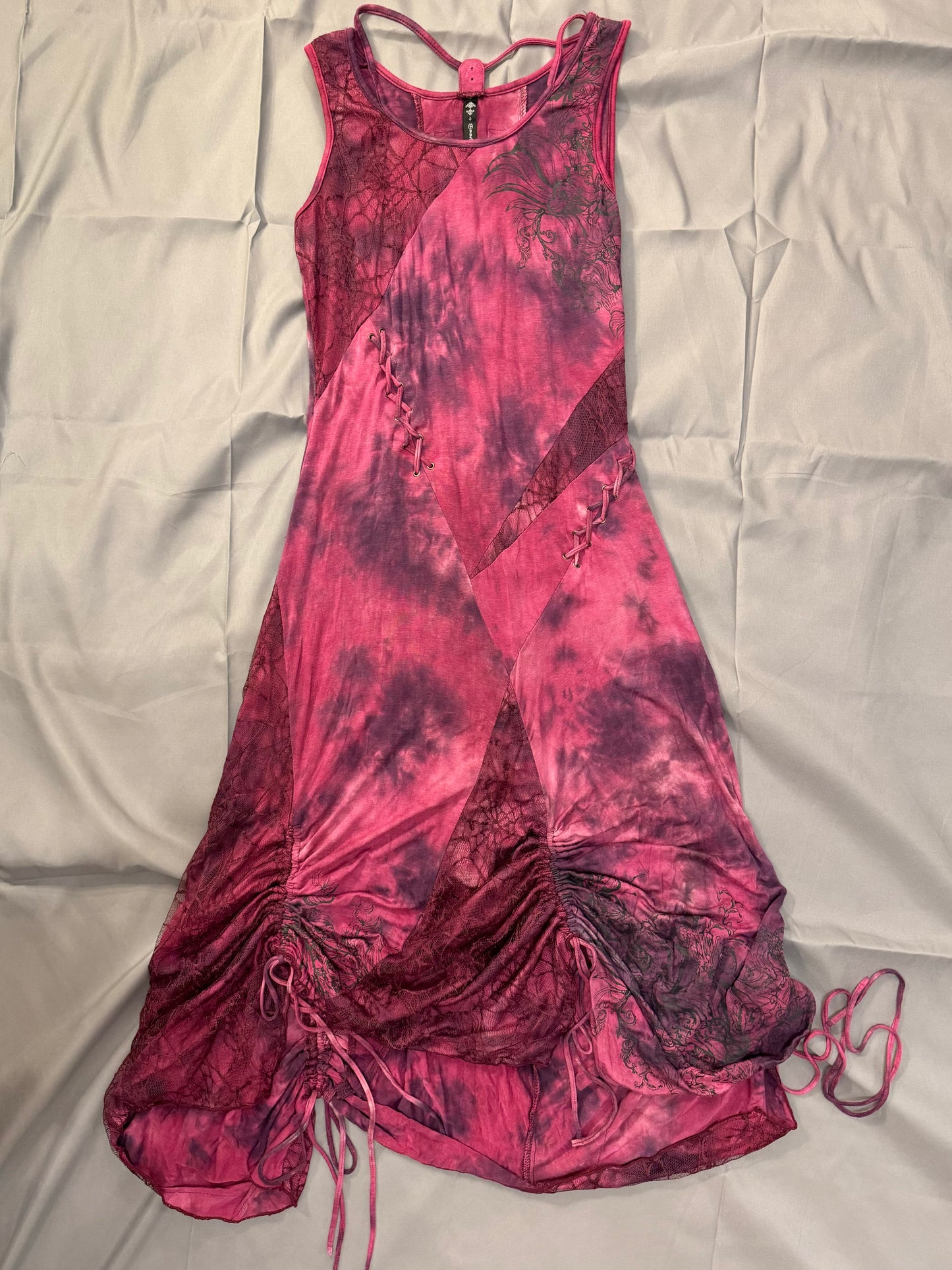 OZZ ON Tie-Dye Tank Top Dress