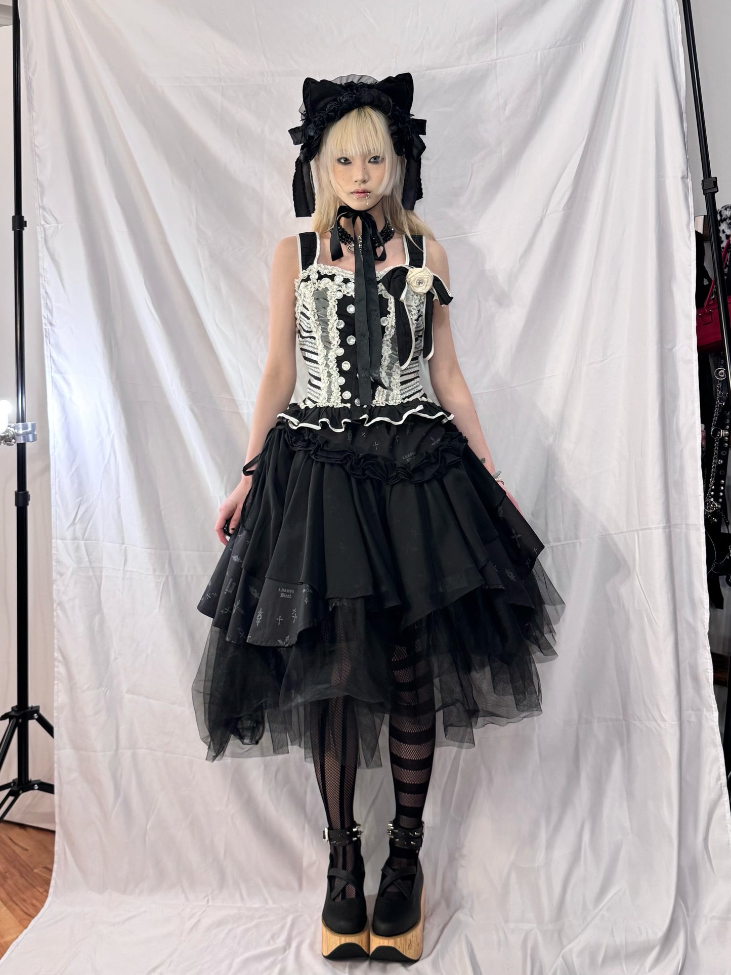 Algonquins Lace and Jewel Lace-Up Top