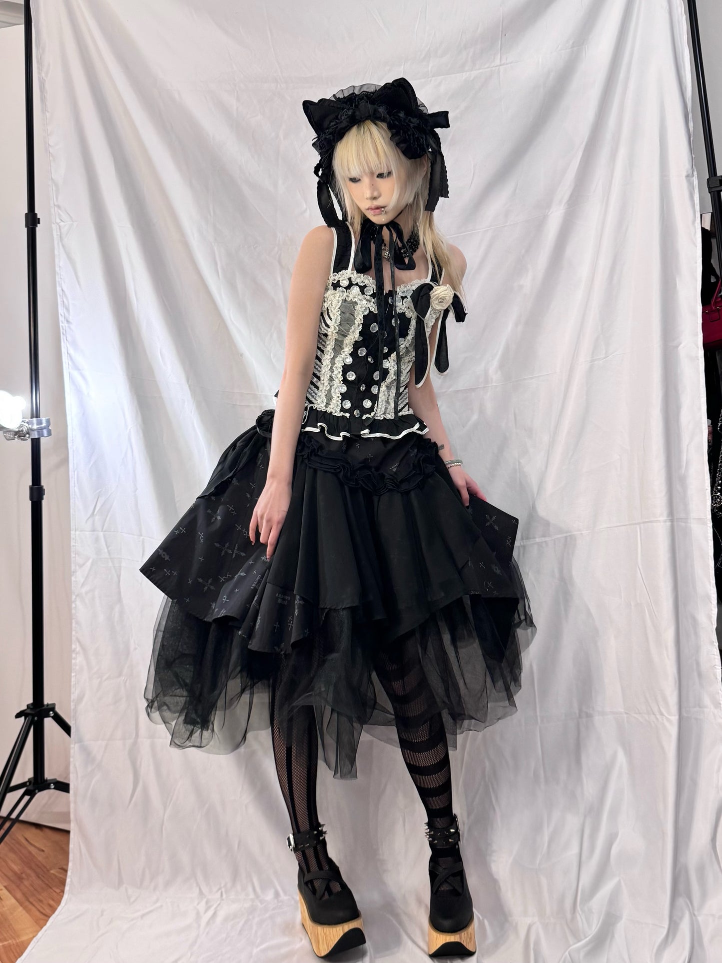 Algonquins Lace and Jewel Lace-Up Top