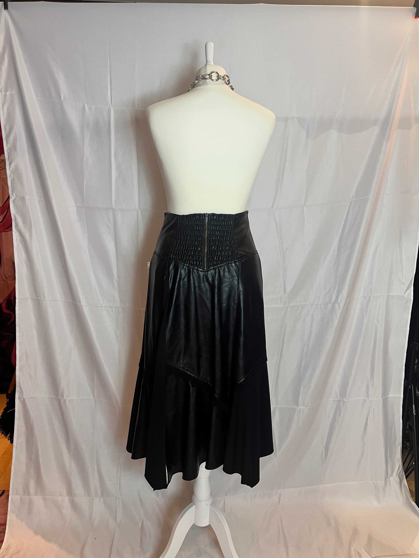 OZZ ON Rozen Kavalier Leather Midi Skirt