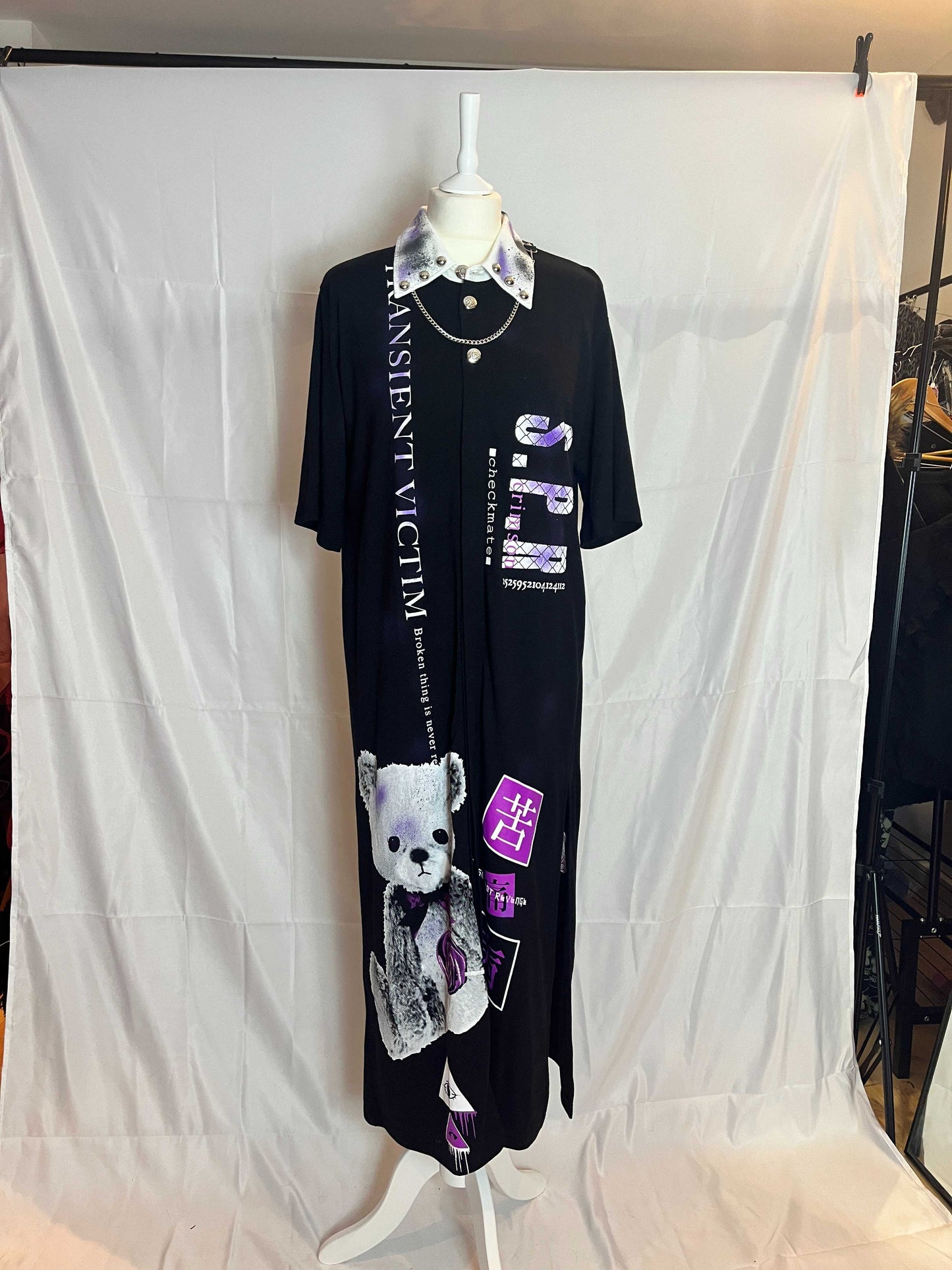 Sexpot Renvenge Bear Print Shirt Dress