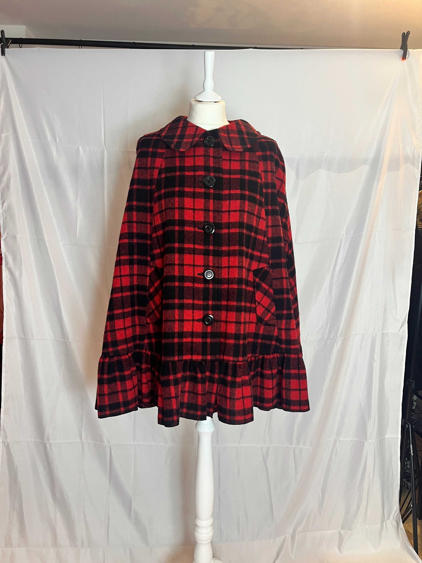 Peace Now Plaid Cape