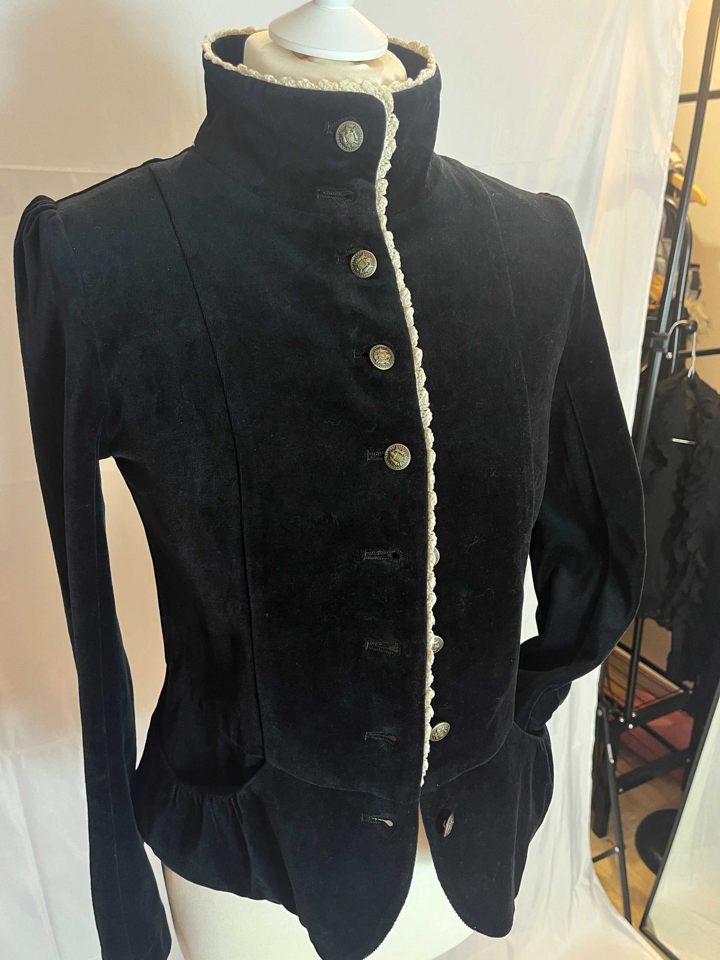 Franche Lippee Velvet Button Up