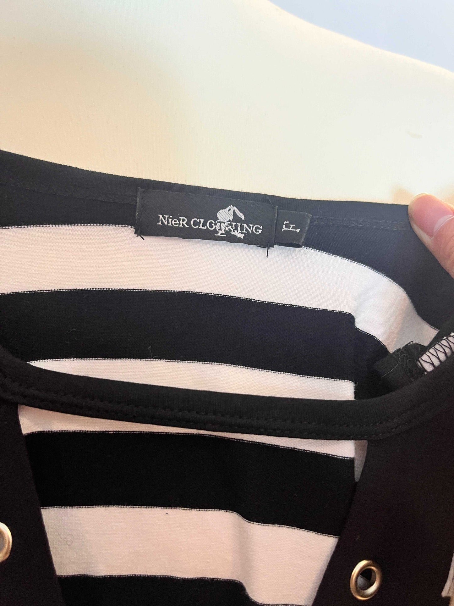 NieR Stripe Lace Up Shirt