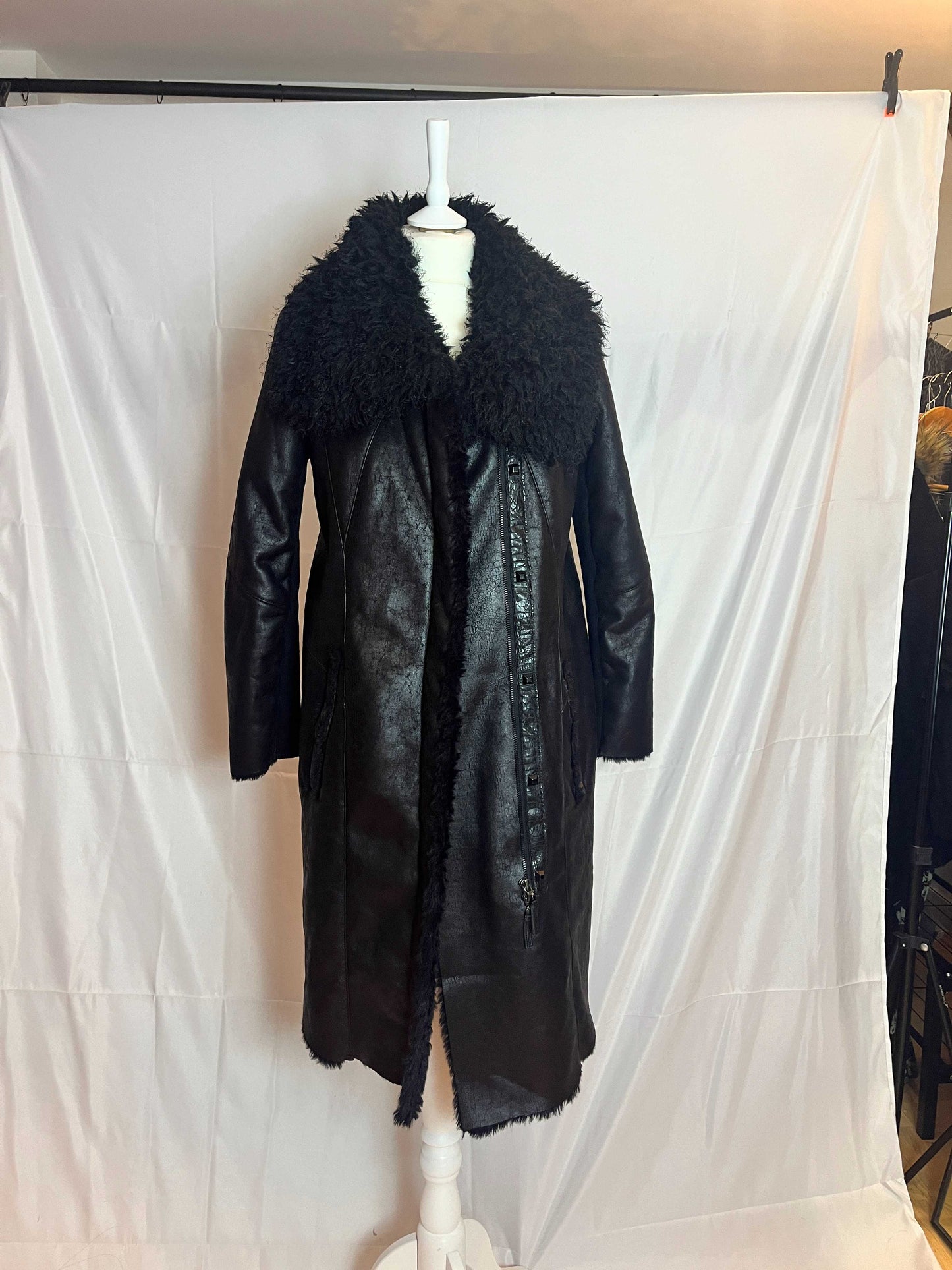 Qutie Frash Leather Fur Coat