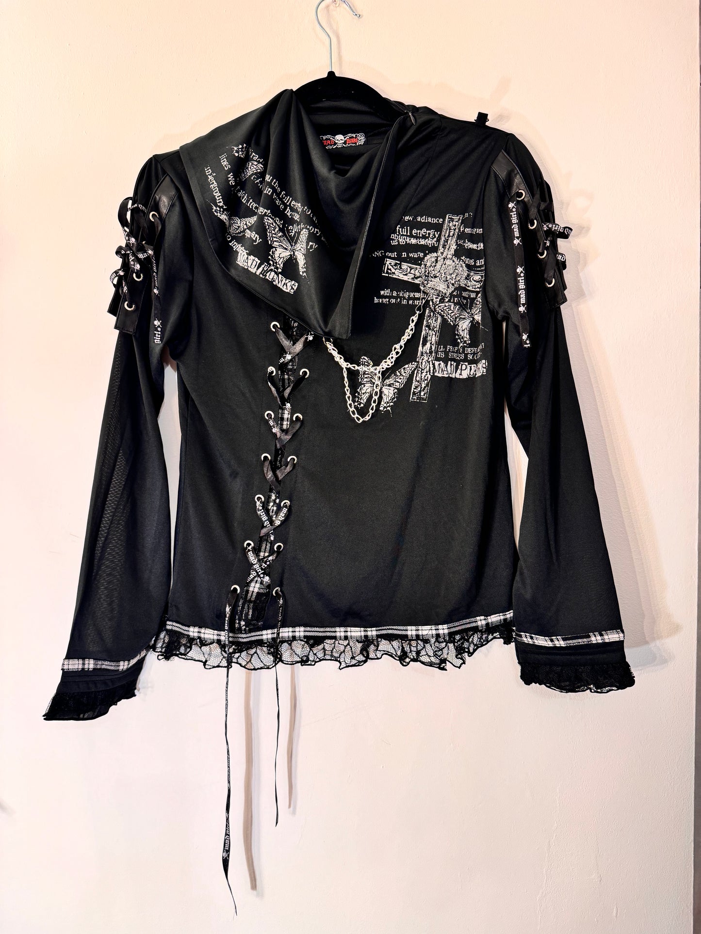 Mad Punks Lace Up High-Neck Top
