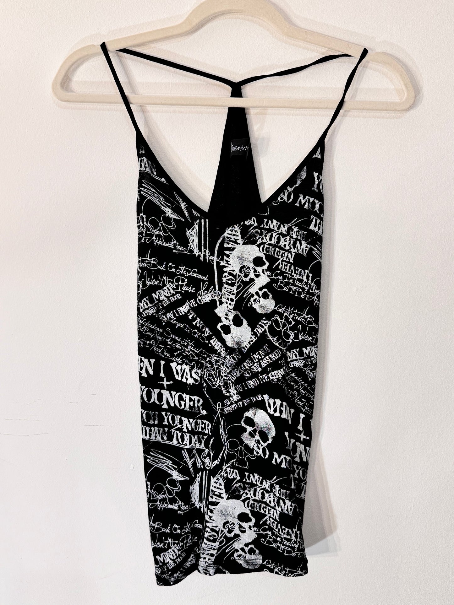 Skull and Letter Print Tank Top
