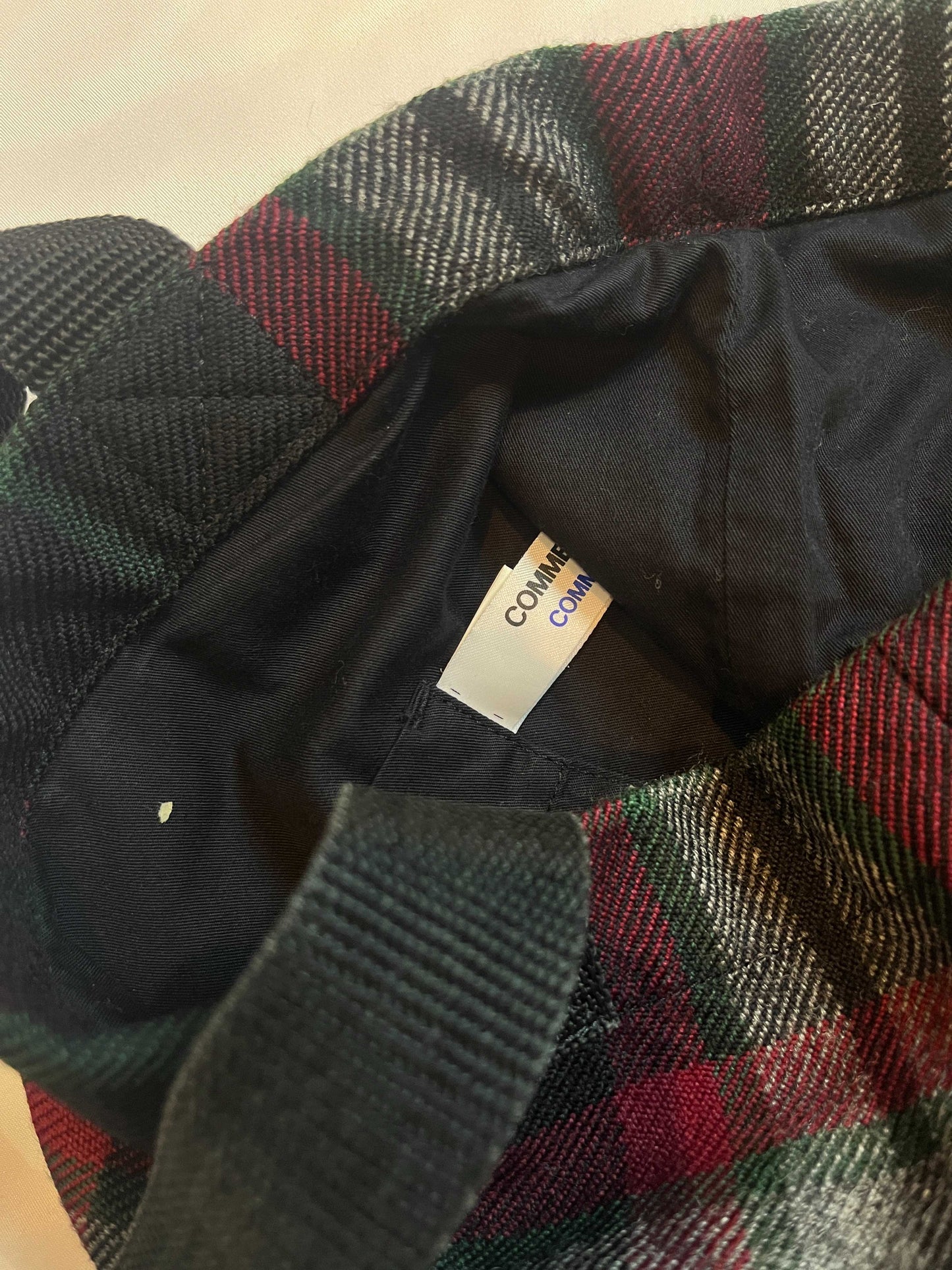 Comme des Garcons Plaid Tote Bag