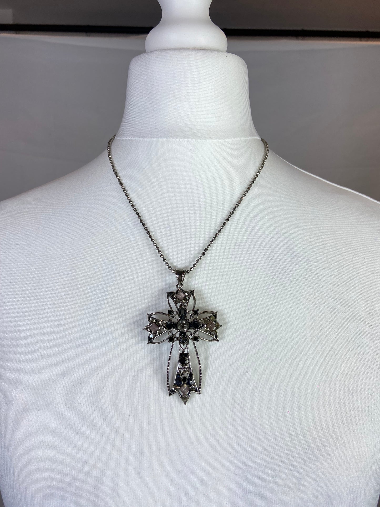 OZZ ON Multi-Layers Jewel Cross Necklace