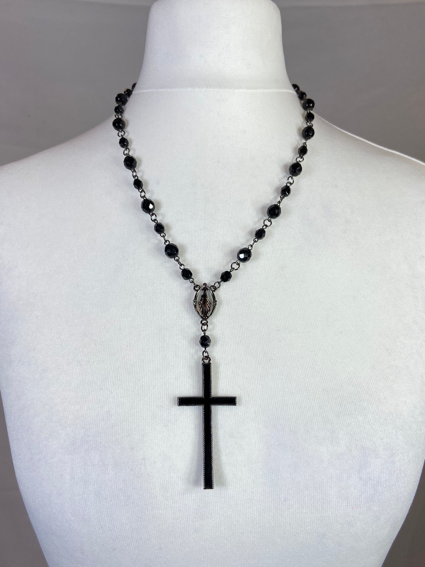 Sheglit Black Jewel Cross Necklace