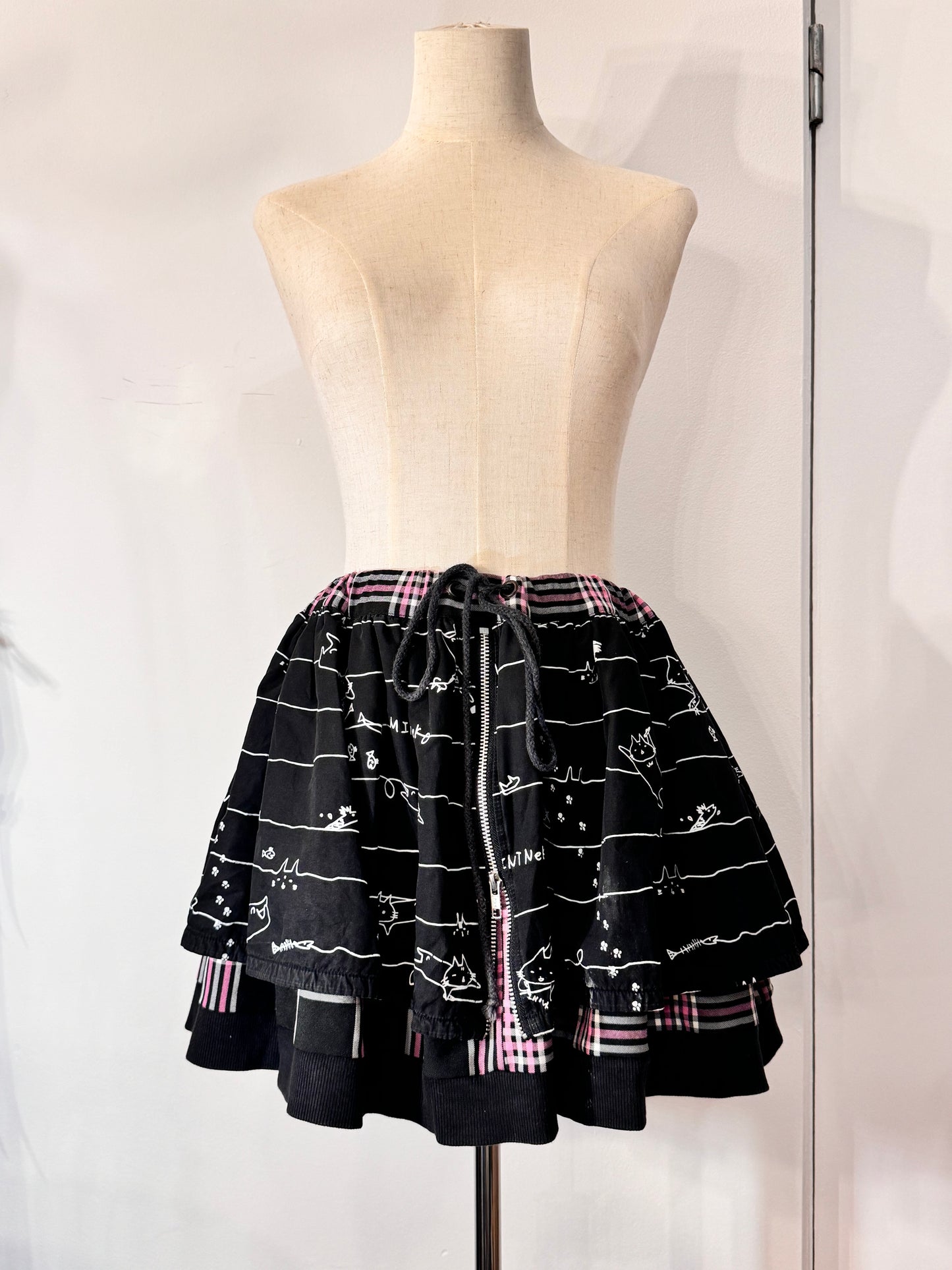 h.Naoto Zip Up Multi-Layers Skirt