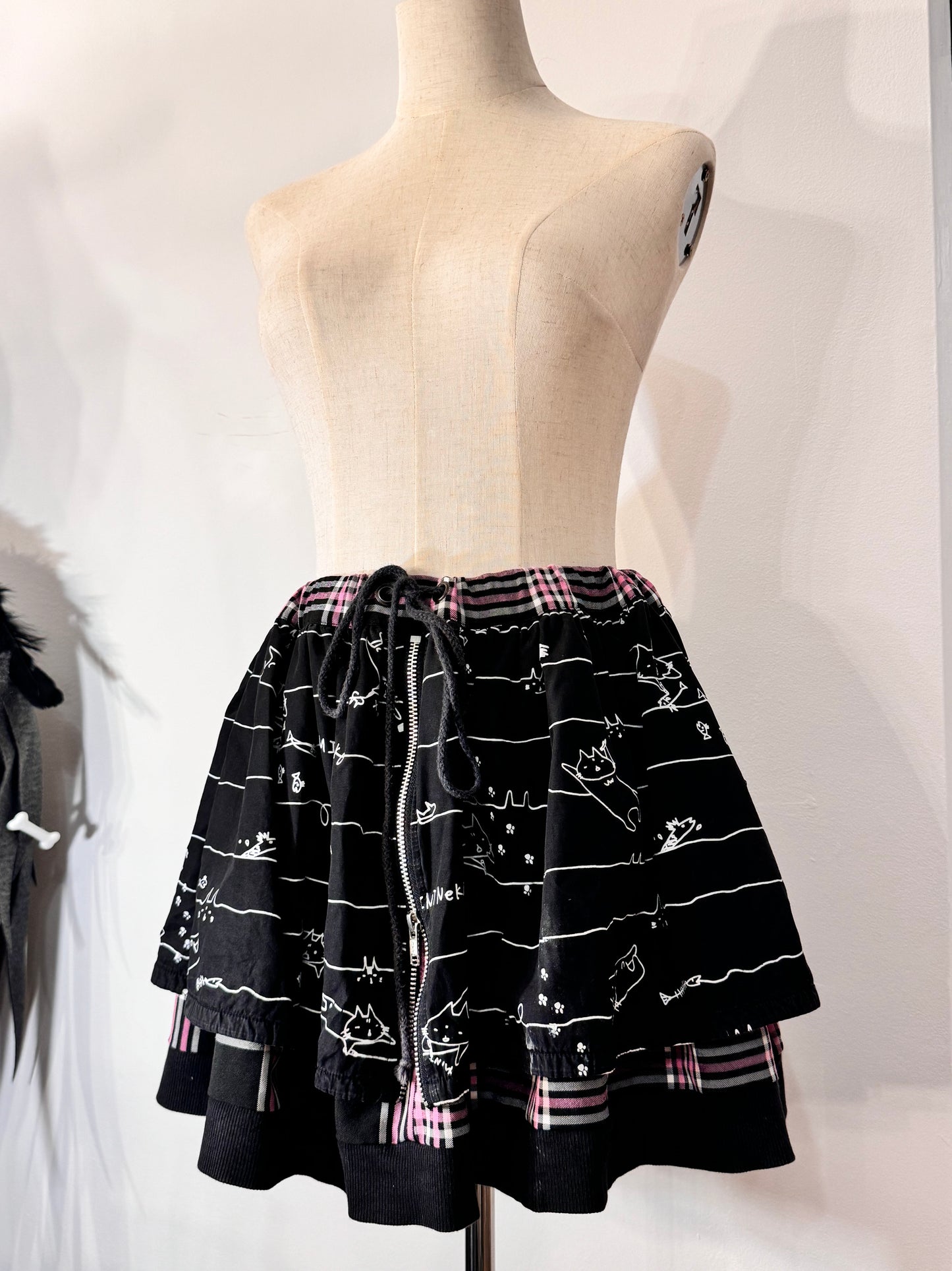 h.Naoto Zip Up Multi-Layers Skirt