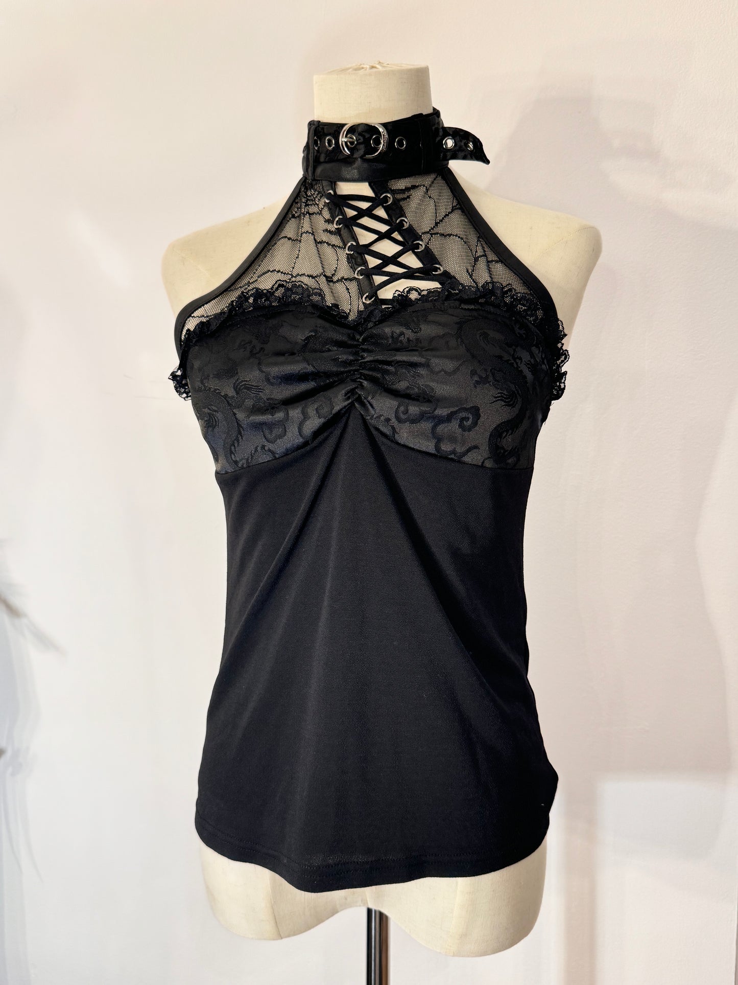 Qutie Frash Spider Mesh Halter Top