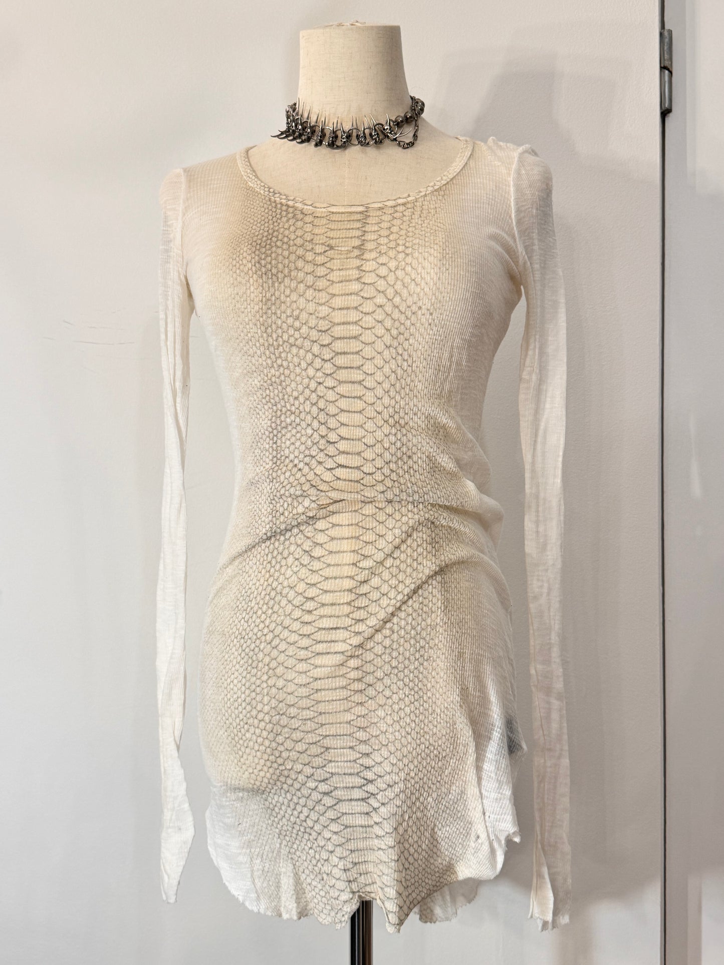 ifsixwasnine Snake Print Mesh Top