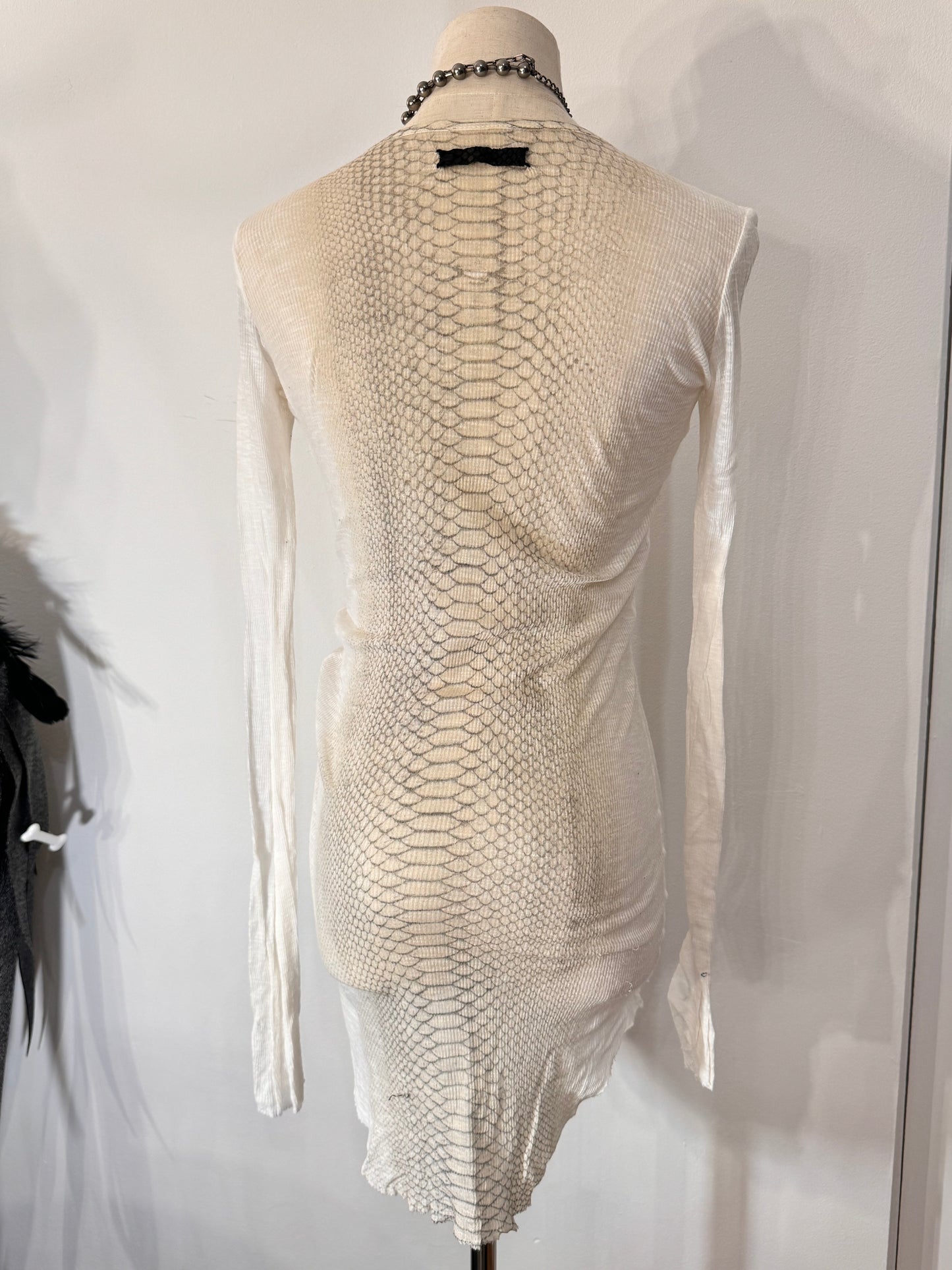 ifsixwasnine Snake Print Mesh Top