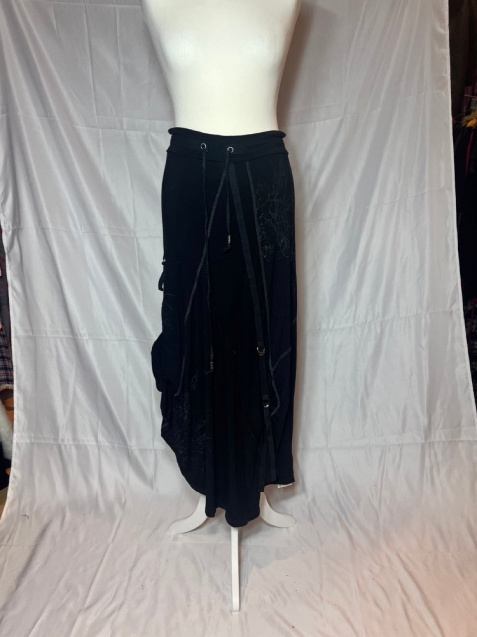 OZZ Croce Black Multi Layer Maxi Skirt