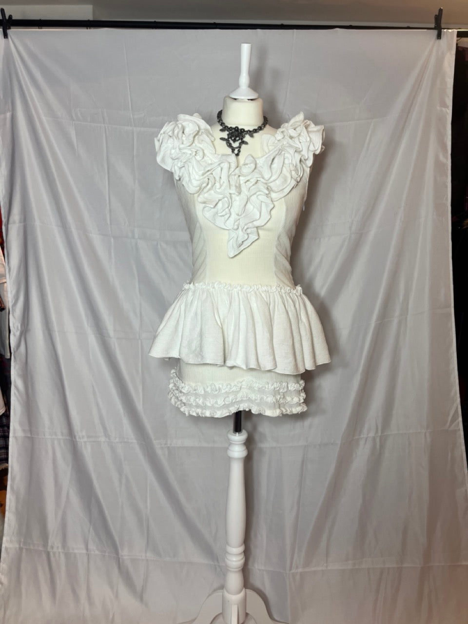 Anna Sui Dolly Girl Ruffle White Dress