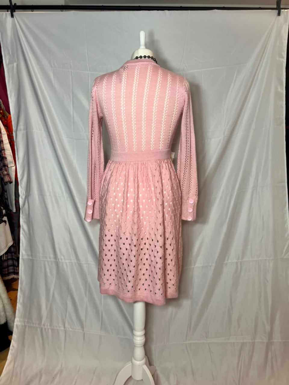 Pink Bow Long Cardigan
