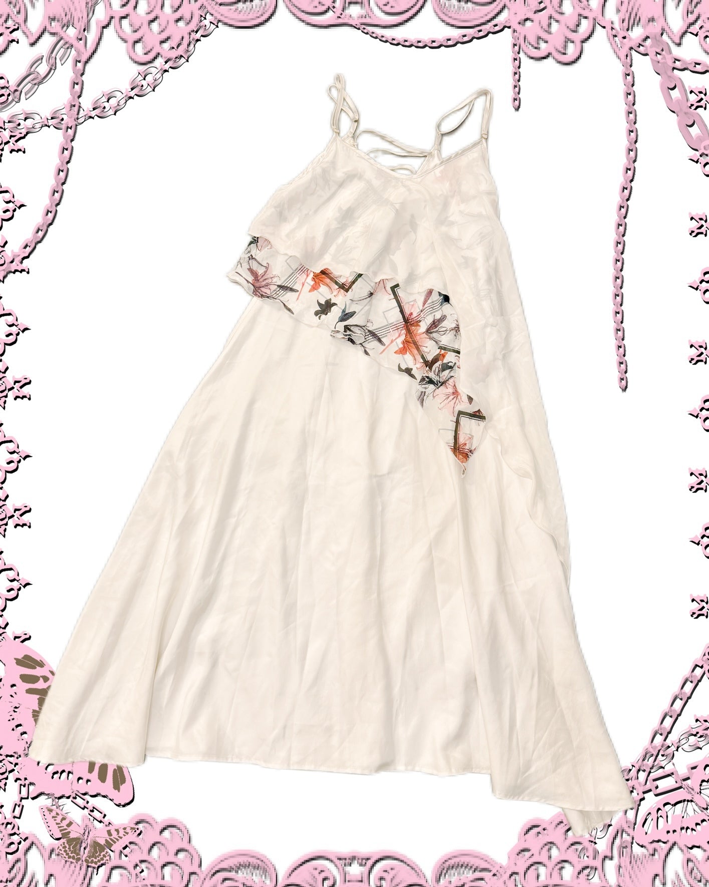 Floral Print Backless Tank Top Dress