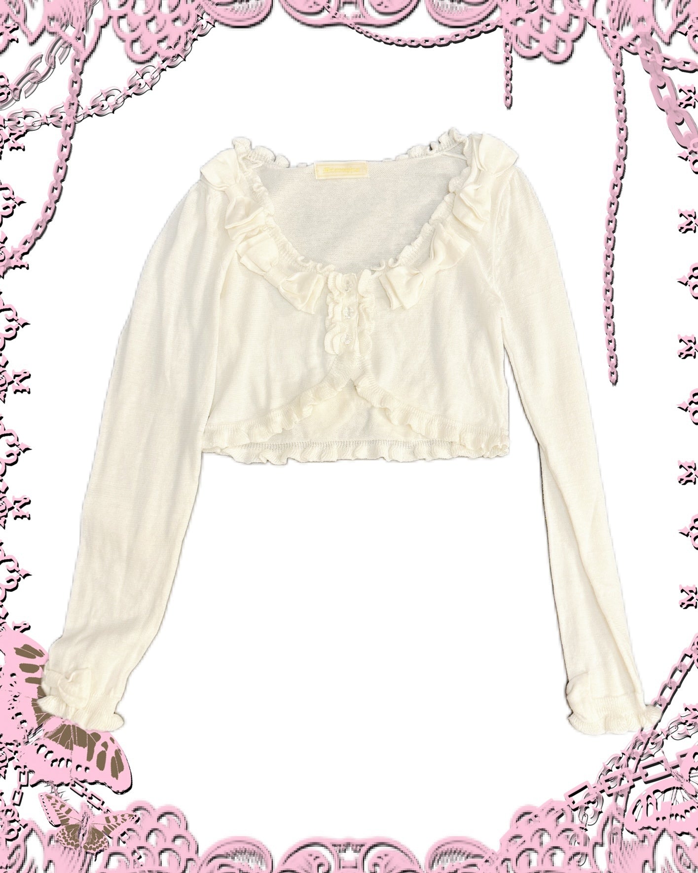 Metamorphose Knit Ruffle Crop Top