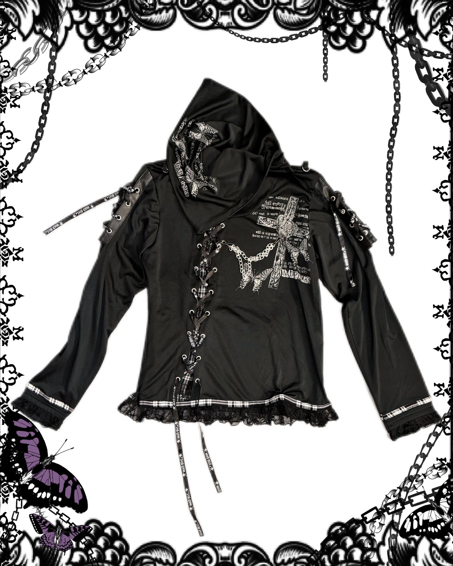 Mad Punks Lace Up High-Neck Top