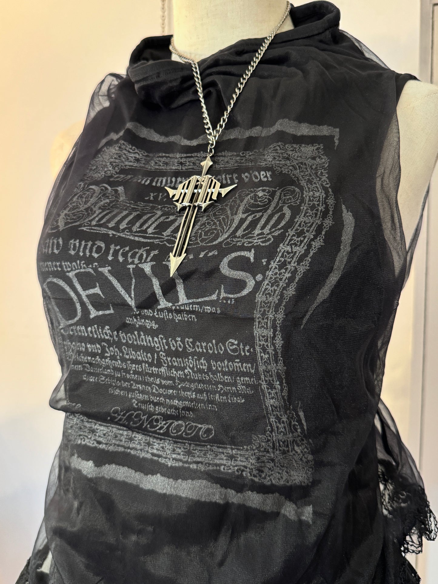 h.Naoto Multi-Layers Mesh Tank Top