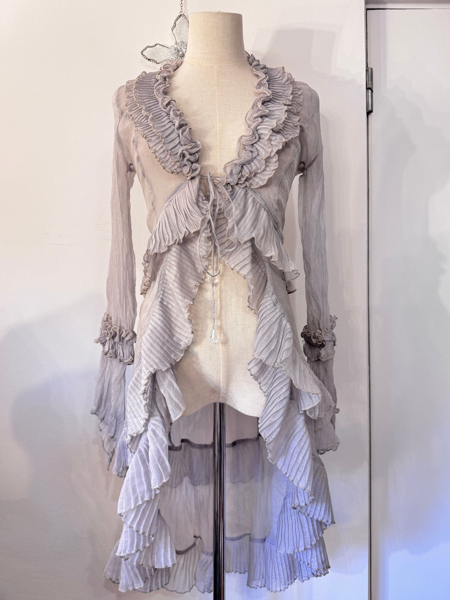 OZZ ON Lavender Ruffle Blouse