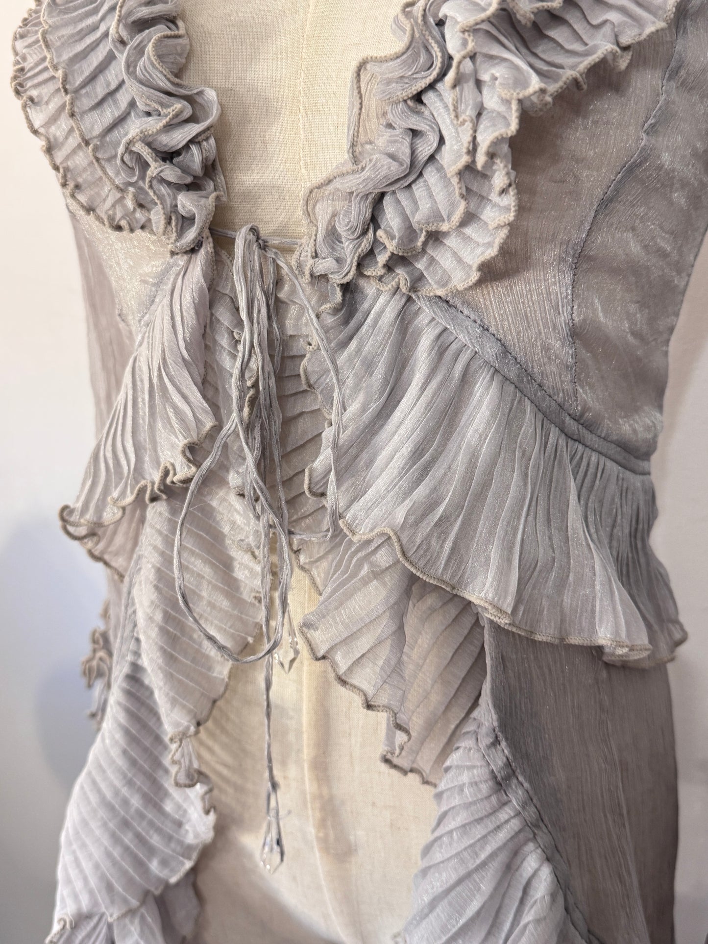 OZZ ON Lavender Ruffle Blouse