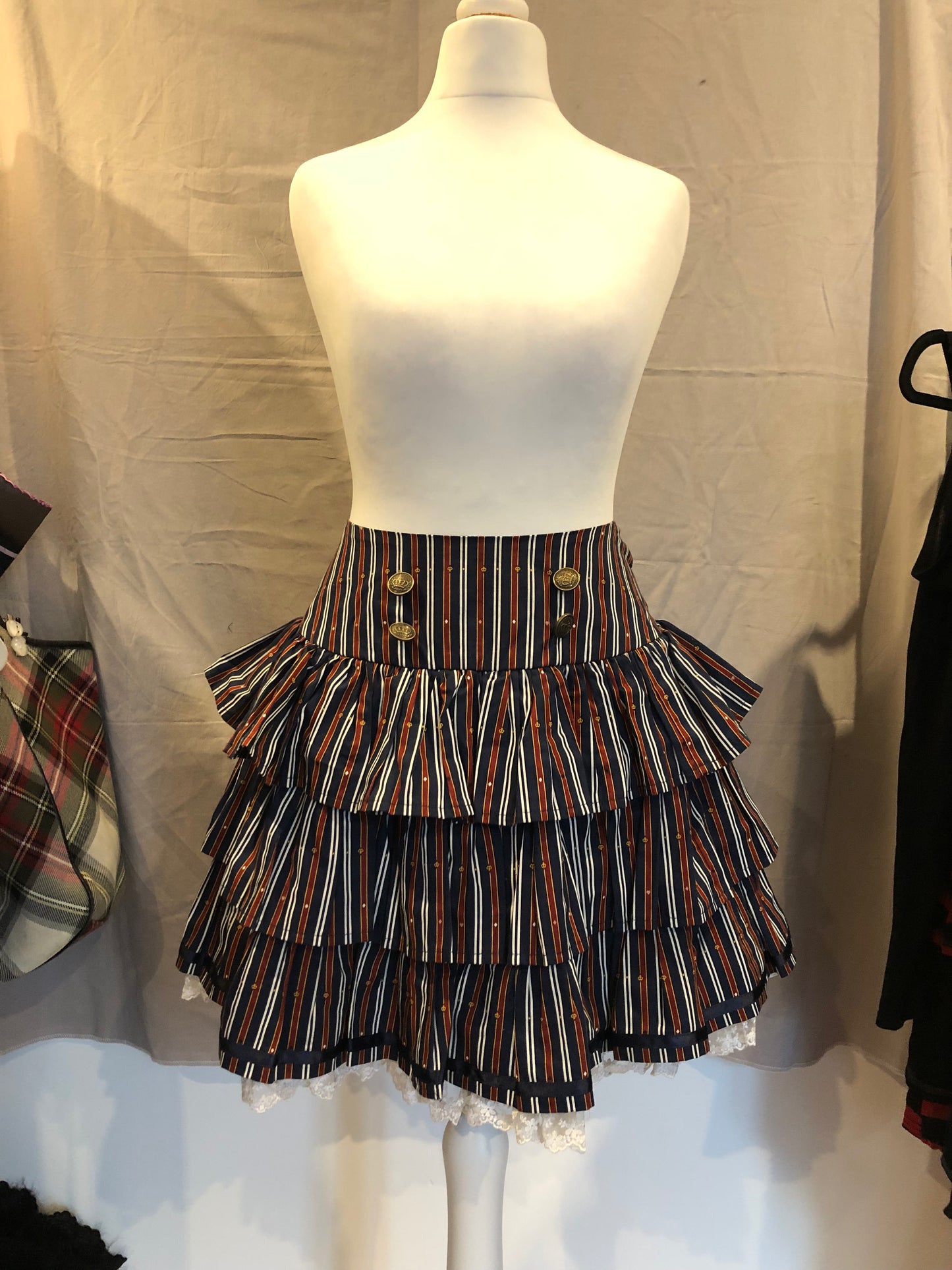 Putumayo Multi-Layers Mesh Stripe Skirt