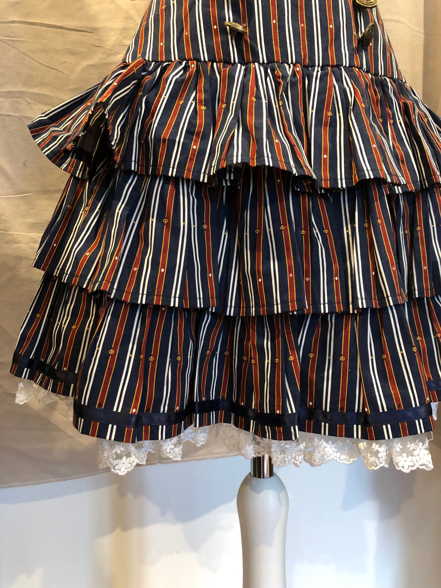 Putumayo Multi-Layers Mesh Stripe Skirt