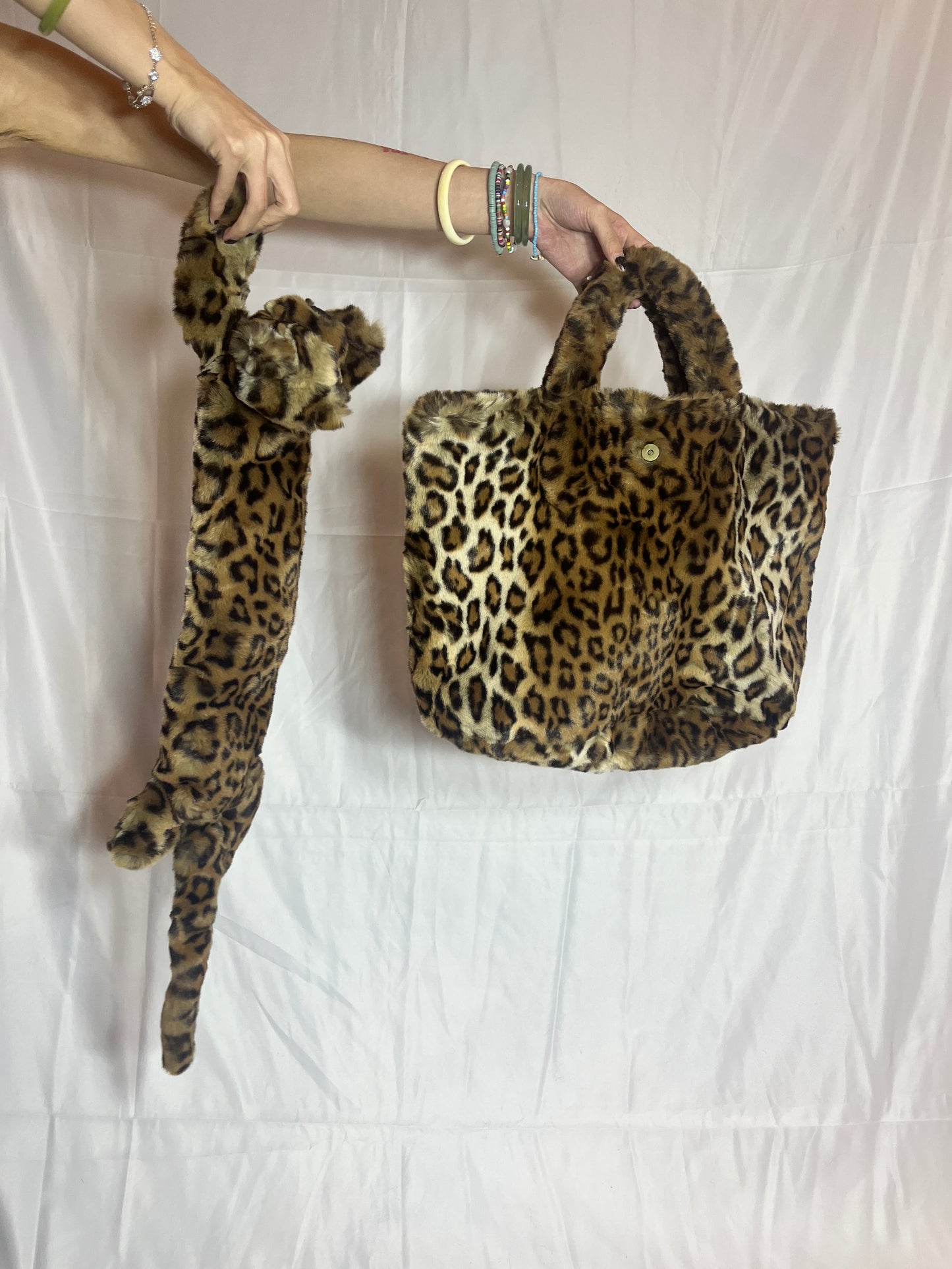 Wonderful World Leopard Fur Handbag